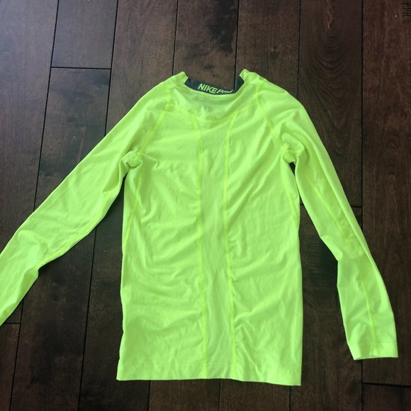 Nike Pro DriFit Compression Top Neon Yellow Large - Picture 3 of 3